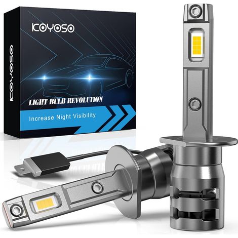 Ampoules H1 LED 120W 32000LM, Feux de Voiture Compatible avec DC 12V pour Efficacité Energétique (1/5)