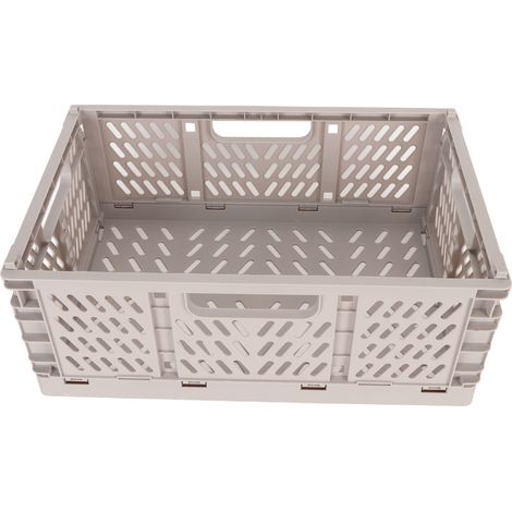 Caisson de rangement pliable XL en plastique épais, bac pliable grande capacité pour bureau et linge sale. (1/5)