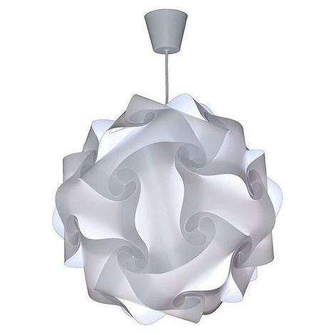 DIY Luminaire à Suspension - Lustre Chambre Prêt à Être Branché Abat-Jour à Suspendre au Plafond Pour Décoration Salon, Chambre Enfants, Ado, Adultes - Ø30 cm - Blanc (1/5)