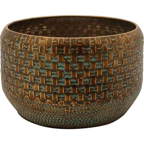 Macetero de metal dorado 32x32x19