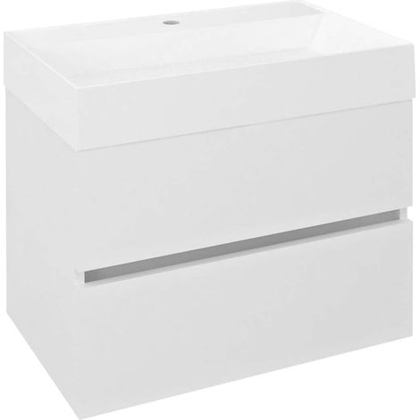 Sapho Odetta - Mueble de lavabo 67x50x44 cm, 2 cajones, blanco brillante DT070-3030