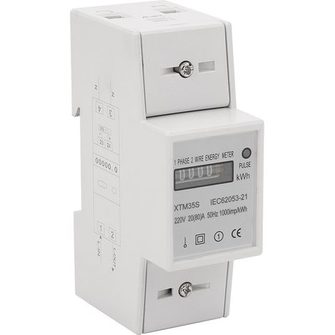 220V Digitaler 1-Phasen-2-Draht-2P-DIN-Schienen-Stromzähler Elektronischer kWh-Zähler (20(80)A) (1/5)