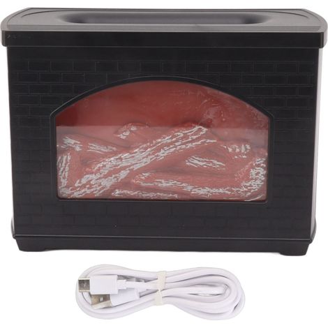 Schwarzer 270-ml-Diffusor für ätherische Öle für den Kamin, 5-V-USB-Luftbefeuchter (BPA-frei), 7,5-W-Tischvernebler (1/5)