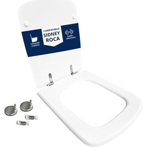 Copriwater Sidney Roca legno rivestito in resina poliestere bianco (1/4)