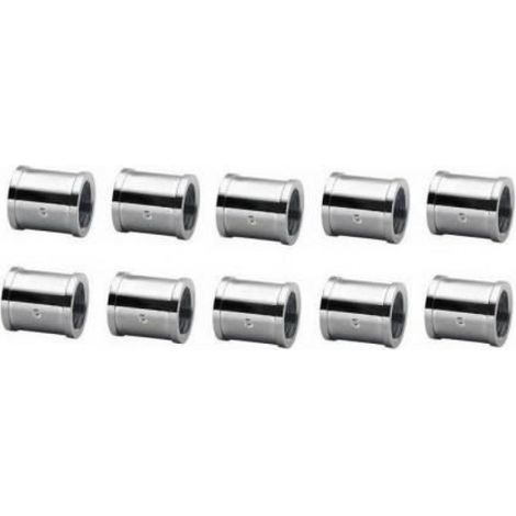 Manchon Femelle - Chrome - 1/2 Pouces - Pour Raccordement Tuyau - Lot De 10 (1/2)