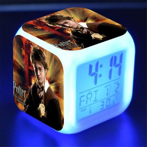 Réveil Lumineux - 7 Couleurs LED - Affichage LCD Heure Date Température - Réveil Silencieux pour Enfant - 1 Pièce