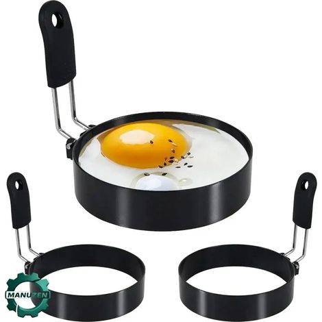 Manuzen - Cercle à œuf inox antiadhésif — diamètre 9 ou 10 cm — 9 cm (1/5)