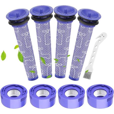 V7 V8 Lot de 4 filtres de rechange pour aspirateur Dyson V7 V8 Serie Absolute Animal, 4 filtres post-moteur et 4 kits de pré-filtres, remplace DY-965661-01, DY-967478-01 (1/5)