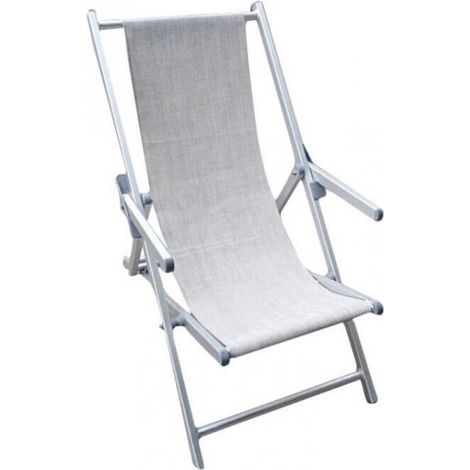 Sdraio Mare Textilene con Braccioli 98x67,5x106 h cm in Textilene Grigio (1/3)