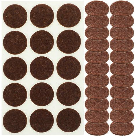 225 patins ronds en feutre pour meubles, protection des pieds de chaise, patins en feutre pour pieds de chaise-2.8x2.8x0.1cm-Brown (1/3)