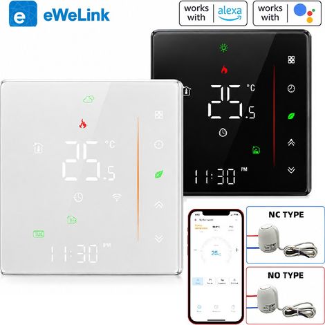 eWeLink Termostato per Riscaldamento ad Acqua Smart WiFi BHT-006GAW  Bianco (1/5)