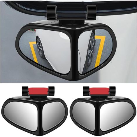 Specchietto retrovisore per angolo cieco 2 in 1 per auto, specchietto retrovisore grandangolare regolabile a 360 gradi, specchietto ausiliario HD (1/4)