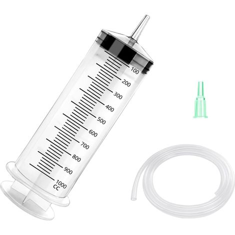 Pompe d'aspiration d'huile 1000 ml seringue avec tuyau, grande seringue à huile, pompe à main, huile de transmission, liquide de frein, liquide de refroidissement, kit de changement d'huile (1/5)