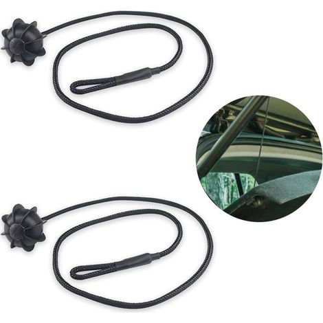 Deux sangles d'arrimage de voiture en nylon renforcé de 45 cm avec boule pour élingues de coffre de voiture (1/5)