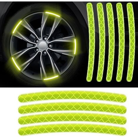 Jantes de voiture autocollants réfléchissants imperméables anti-UV résistants aux couleurs adhérence forte haute luminosité pour automobile (1/5)