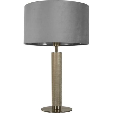 Lampe de table dorée London avec capuche grise - EU65721GY (1/3)