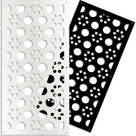 POINTS - Panneau ajouré en PVC - Brise-soleil - Couleur : blanc - Dimension : 50x150 cm (1/4)