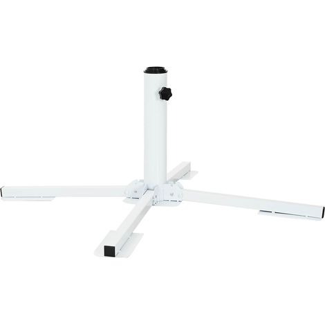 vidaXL Support de parasol Blanc Acier (1/5)