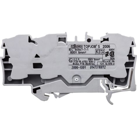 Conector de barra colectora de 3 hilos, 6 mm², gris, 2006-1301 topjobs