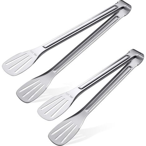 Set aus 2 Küchenzangen aus Edelstahl 304 (30,5 cm, 22,9 cm), Grillzange, hitzebeständig, zum Grillen, Braten und Servieren (1/5)