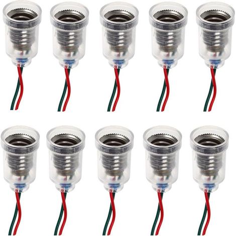 10PCS E10 Lampes Base LED Montage à Visser Petites Ampoules Titulaire Lumière Douille avec Douille de Fil pour Circuit d'Expérimentation Home Test Électrique Accessoires (1/5)