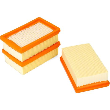 Lot de 3 Filtres Plissés Plats pour aspirateurs eau et poussière compatible avec aux séries Kärcher WD 4, WD 5, WD 6 (1/5)
