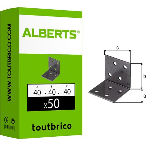 Équerre de fixation renforcée Couleur DURAVIS - largeur (mm) 40 - Profondeur (mm) 40 - hauteur (mm) 40 - Couleur Noir Diamant (1/3)