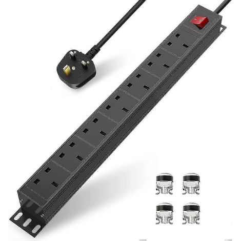 Multiprise à 7 prises avec câble de sécurité - convient pour la maison et le bureau. (1/5)