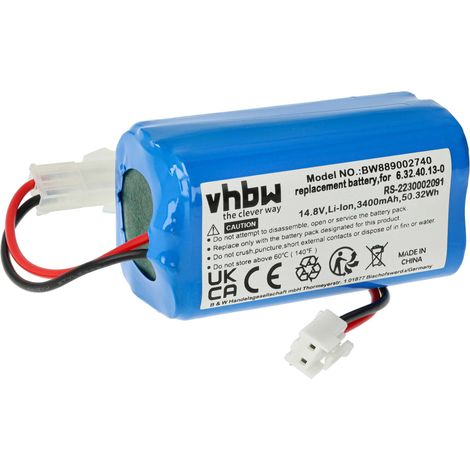 vhbw Batería reemplaza Tefal RS-2230002091 para robot limpieza (3400 mAh, 14,8 V, Li-Ion, sin carcasa) (1/4)