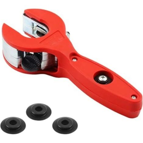 Tagliatubi a cricchetto con 3 dischi da taglio di ricambio, tagliatubi per rame, tagliatubi di precisione, per tubi in acciaio inox e rame, da 8 a 29 mm, particolarmente adatto (1/5)