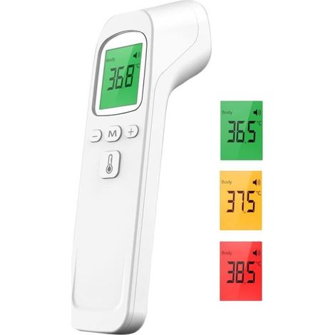 YMYNY Thermomètre frontal pour bébés, enfants et adultes, thermomètre numérique sans contact avec écran LCD infrarouge, thermomètre de température corporelle avec lectures instantanées et précises (Bl (1/4)