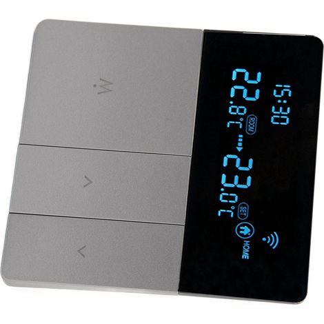 Thermostat numérique avec grand écran LCD programmable, gris, contrôlable à distance via application mobile, câble de détection de 3 m, AC90V-240V 16A, chauffage électrique sans Wi-Fi. (1/5)