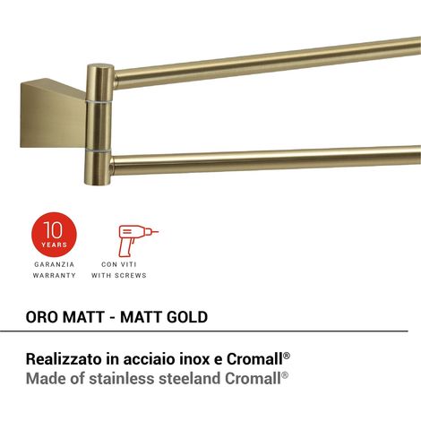GEDY TN238800000 TONALE Toallero Doble Oro Mate - ref: TN238800100