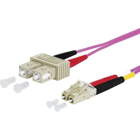 Metz Connect 151S1EOJO20E fibre optique FO Câble de raccordement 2.00 m violet [2x SC mâle - 2x LC mâle] 50/125 µ Multimode OM4 X018831 (1/2)