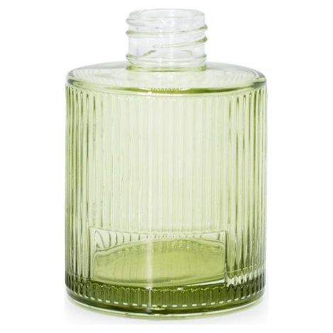 Botella redonda acanalada para difusor de varillas de 150 ml  - Verde ahumado