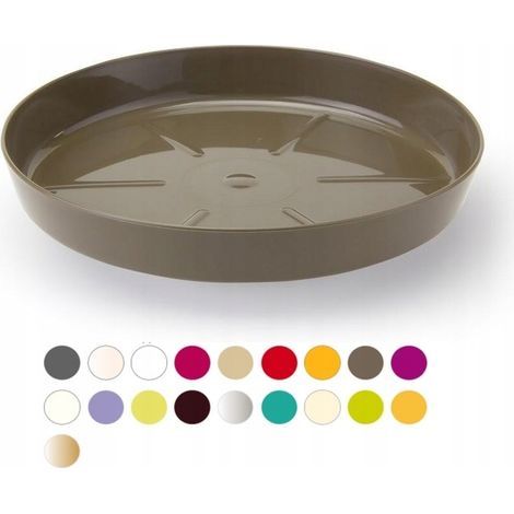 Sottovaso grigio chiaro per vaso da fiori, 23,4x3,4 cm, in plastica. (1/5)