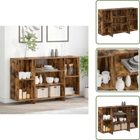 Sideboard Räuchereiche 120x30x75 cm Holzwerkstoff - Schreibtisch - Regal - Wohnzimmermöbel - Holzmöbel - Sideboard (1/5)