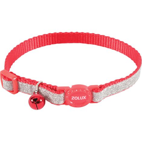 Collier SHINY nylon réglable de 17 à 30 cm rouge pour chat - zolux (1/2)