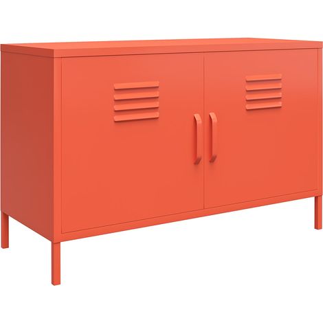 Cache Armoire à 2 portes en métal orange (1/5)