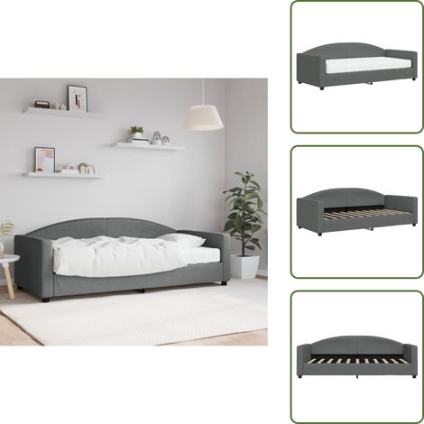 Divano letto 2 in 1 - vidaXL Divano Letto con Materasso Grigio Scuro 90x190 cm in Tessuto - Letto con materasso