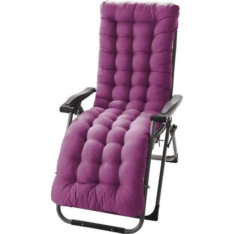 Matelas Coussin pour Bain de Soleil Chaise Longue, Coussin Chaise Longue Jardin Extérieur Doux Pliable,160 48 8 cm - rose rouge (1/4)