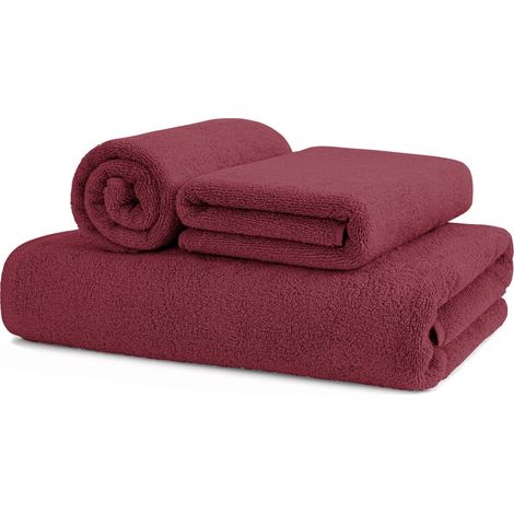 Asciugamani Salvietta Bagno In Morbida Spugna Modello Sophie Colore Bordeaux, misuraOspitecoloreBordeaux