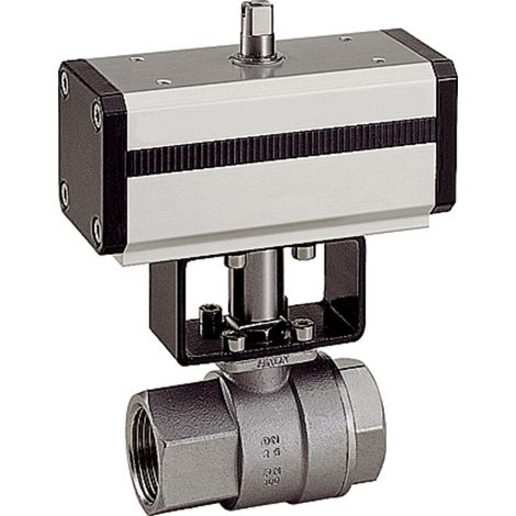 Riegler Edelstahlkugelhahn, pneumat. Stellantrieb, doppeltwirkend, Rp 1 (1/4)