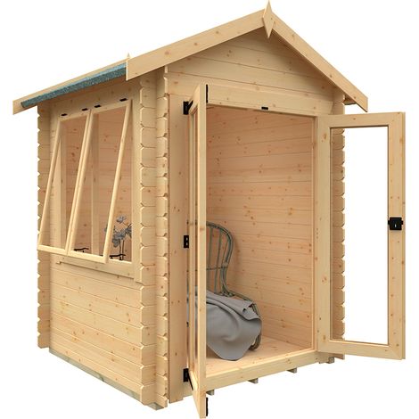 6x6 Oriana 19mm Flex - L175 x W175 x H231.7 cm - Solid Wood/Softwood/Pine - Natural