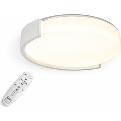 Plafoniera Tonda LED 60W Dimmerabile con Telecomando, Luce Calda Fredda e Naturale Selezionabili, 4800 Lumen, Design Moderno Bianco, Luce Soffitto Interno