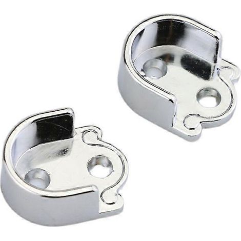 Lot de 2 supports de tringle à vêtements/penderie, 19/22/25 mm, en forme de U, type ouvert, pour embouts de tringle à rideau de douche. (1/5)