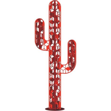 Jardinex – Cactus métal 3 branches origami – Acier galvanisé – H.110 cm – Design exclusif et breveté – Socle pré percé pour installation facile (1/4)