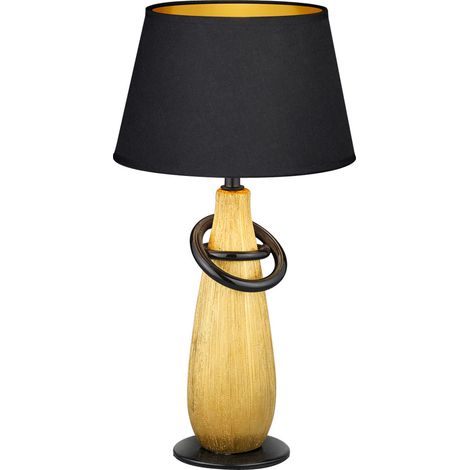 Lampe de table lampe de chevet chambre salle à manger céramique or lampe de table LED, interrupteur à cordon, 5,5W 470lm blanc chaud, DxH 20x38 cm