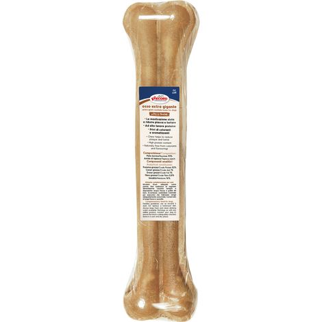 Osso extra gigante termoretratto in pelle bovina da masticare per cani