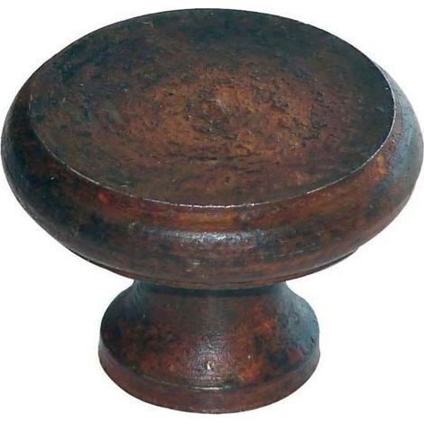 Bouton fer rouillé - Diamètre : 30 mm - Hauteur : 18 mm - Décor : Rouillé ciré - DUBOIS (1/3)